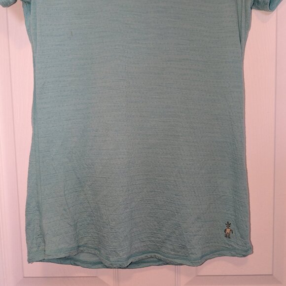 Smartwool Merino Sport 120 T-Shirt Women Med Tee Short Sleeve Crew Teal Blue - Picture 5 of 9